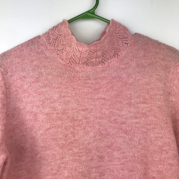 Cynthia Rowley  Coral Mock Neck long sleeve Wool Sweater Women size S - Picture 5 of 13